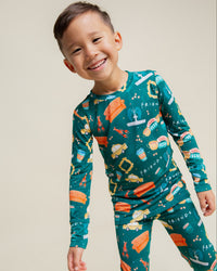 Baby Kids Bamboo Pajamas — Friends™ Long Sleeve Pajama Set — Image 1