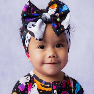 Baby Kids Bamboo Pajamas — Fright Bites Biggie Bow — Image 1