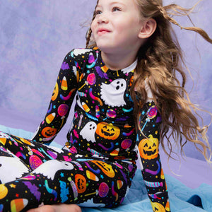 Baby Kids Bamboo Pajamas — Fright Bites Long Sleeve Pajama Set — Image 3