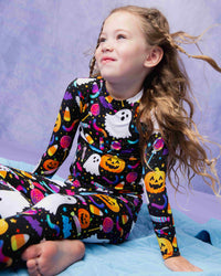 Baby Kids Bamboo Pajamas — Fright Bites Long Sleeve Pajama Set — Image 3