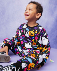 Baby Kids Bamboo Pajamas — Fright Bites Relaxed Fit Jogger Set — Image 4