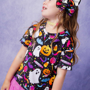 Baby Kids Bamboo Pajamas — Fright Bites T-Shirt — Image 4
