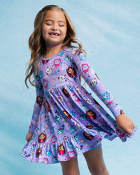 Baby Kids Bamboo Pajamas — Gabby's Dollhouse™ Purr-fect Pals Long Sleeve Dress & Shorts Set — Image 1