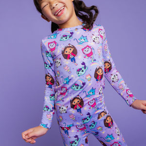 Baby Kids Bamboo Pajamas — Gabby's Dollhouse™ Purr-fect Pals Long Sleeve Pajama Set — Image 1