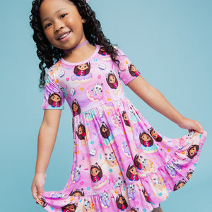 Baby Kids Bamboo Pajamas — Gabby's Dollhouse™ Sprinkle Party Short Sleeve Dress & Shorts Set — Image 1