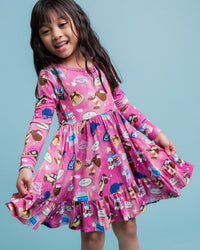 Baby Kids Bamboo Pajamas — Gilmore Girls™ Long Sleeve Dress & Shorts Set — Image 1