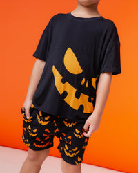 Baby Kids Bamboo Pajamas — Grin Reaper Short Sleeve T-Shirt & Shorts Set — Image 2