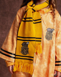 Baby Kids Bamboo Pajamas — Harry Potter™ Hufflepuff House Embroidered Knit Scarf — Image 4
