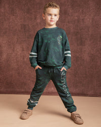 Baby Kids Bamboo Pajamas — Harry Potter™ Slytherin House Relaxed Fit Jogger Set — Image 1
