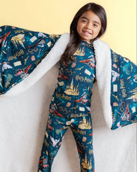 Baby Kids Bamboo Pajamas — Harry Potter™ Off To Hogwarts Long Sleeve Pajama Set — Image 5