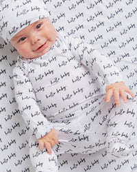 Baby Kids Bamboo Pajamas — Hello Baby Newborn Set — Image 1
