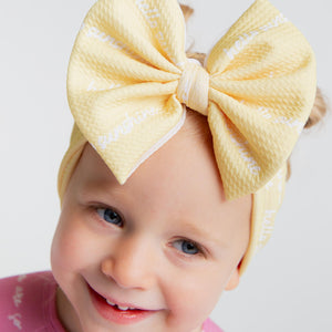 Baby Kids Bamboo Pajamas — Hello Sunshine Biggie Bow — Image 1