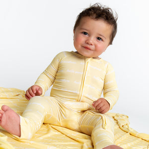 Baby Kids Bamboo Pajamas — Hello Sunshine Convertible Romper — Image 1