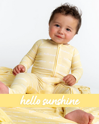 Baby Kids Bamboo Pajamas — Hello Sunshine Convertible Romper — Image 1