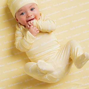 Baby Kids Bamboo Pajamas — Hello Sunshine Newborn Set — Image 1