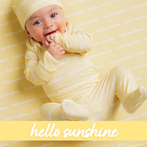 Baby Kids Bamboo Pajamas — Hello Sunshine Infant Layette Set — Image 1