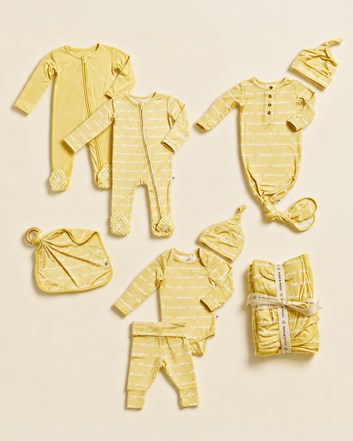 Baby Kids Bamboo Pajamas — Hello Sunshine Keepsake Bundle — Image 1