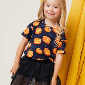 Baby Kids Bamboo Pajamas — Jack Of All Frights T-Shirt — Image 1