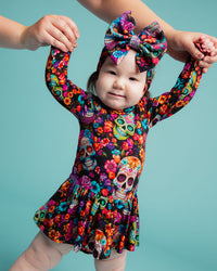 Baby Kids Bamboo Pajamas — Killer Smile Long Sleeve Ruffle Dress — Image 1