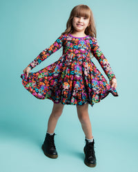Baby Kids Bamboo Pajamas — Killer Smile Long Sleeve Dress & Shorts Set — Image 1