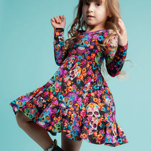 Baby Kids Bamboo Pajamas — Killer Smile Long Sleeve Dress & Shorts Set — Image 1