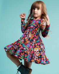 Baby Kids Bamboo Pajamas — Killer Smile Long Sleeve Dress & Shorts Set — Image 1