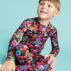Baby Kids Bamboo Pajamas — Killer Smile Long Sleeve Pajama Set — Image 1