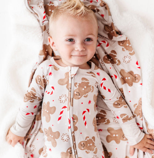 Baby Kids Bamboo Pajamas — Baking Spirits Bright Convertible Romper — Image 11