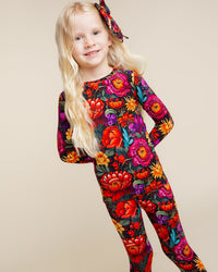 Baby Kids Bamboo Pajamas — Mourning Glory Long Sleeve Pajama Set — Image 1