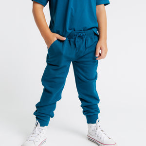 Baby Kids Bamboo Pajamas — Navy or Not Relaxed Fit Sweatpants — Image 1