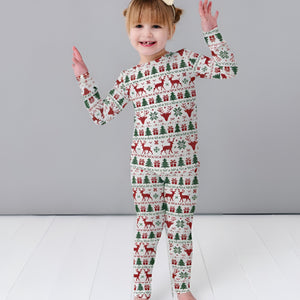 Baby Kids Bamboo Pajamas — Deer to Dream Long Sleeve Pajama Set — Image 1