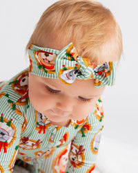 Baby Kids Bamboo Pajamas — Paw-liday Portraits Headwrap — Image 1