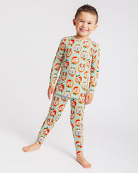 Baby Kids Bamboo Pajamas — Paw-liday Portraits Long Sleeve Pajama Set — Image 1