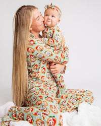 Baby Kids Bamboo Pajamas — Paw-liday Portraits Women's Long Sleeve Collar Shirt & Pants Pajama Set — Image 1