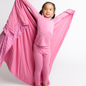 Baby Kids Bamboo Pajamas — Pink-a-Boo Long Sleeve Pajama Set — Image 1