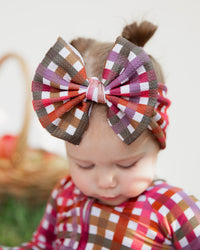 Baby Kids Bamboo Pajamas — Plaid It Cool Biggie Bow — Image 1