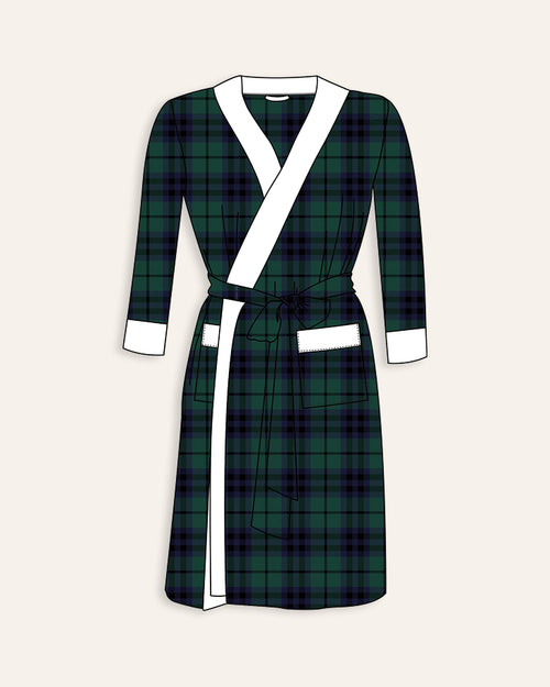 Baby Kids Bamboo Pajamas — Plaid Tidings Adult Plush Robe — Image 2