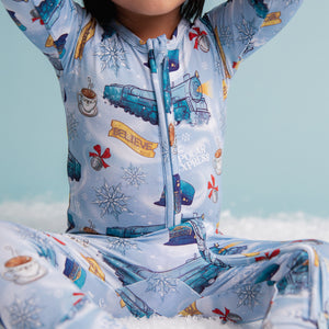 Baby Kids Bamboo Pajamas — Polar Express™ Convertible Romper — Image 1
