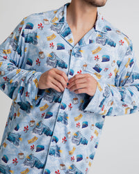 Baby Kids Bamboo Pajamas — Polar Express™ Men's Collar Shirt & Pants Set — Image 1