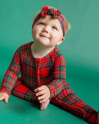 Baby Kids Bamboo Pajamas — Prepped & Plaid Convertible Romper — Image 1