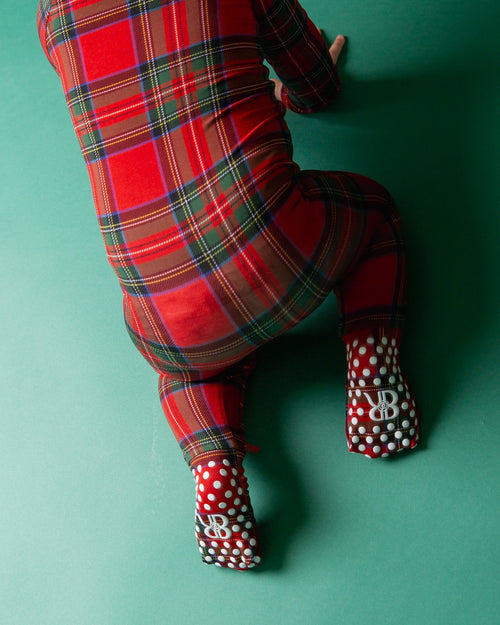 Baby Kids Bamboo Pajamas — Prepped & Plaid Convertible Romper — Image 6