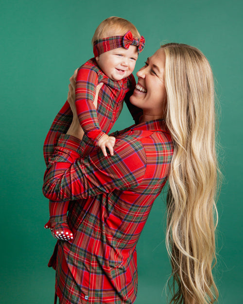 Baby Kids Bamboo Pajamas — Prepped & Plaid Convertible Romper — Image 10