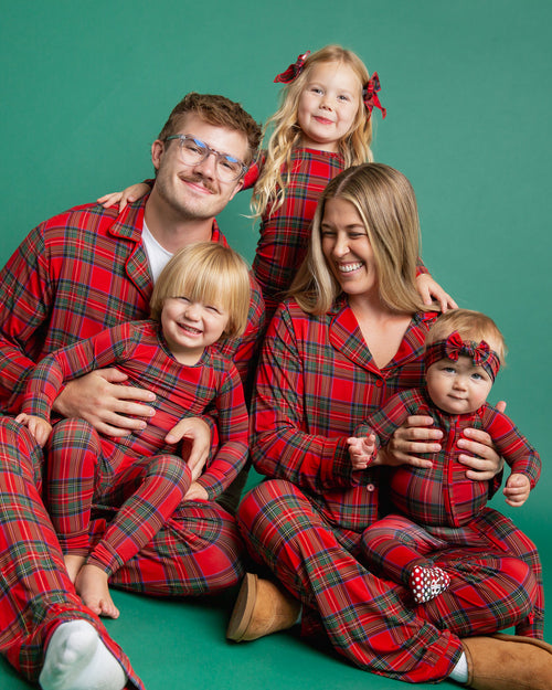 Baby Kids Bamboo Pajamas — Prepped & Plaid Headwrap — Image 7