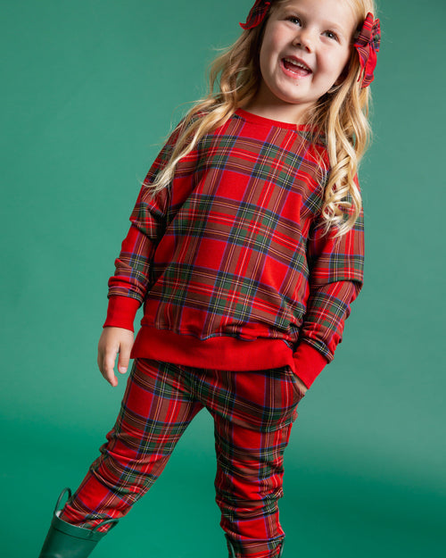 Baby Kids Bamboo Pajamas — Prepped & Plaid Jogger Set — Image 4