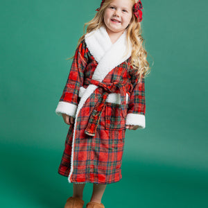 Baby Kids Bamboo Pajamas — Prepped & Plaid Kids Plush Robe — Image 1
