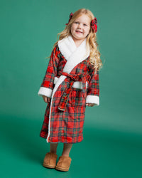 Baby Kids Bamboo Pajamas — Prepped & Plaid Kids Plush Robe — Image 1
