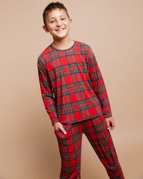 Baby Kids Bamboo Pajamas — Prepped & Plaid Relaxed Long Sleeve Top & Pants Everyday Set — Image 6