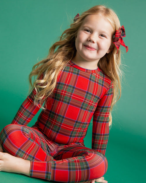 Baby Kids Bamboo Pajamas — Prepped & Plaid Long Sleeve Pajama Set — Image 8