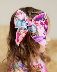 Baby Kids Bamboo Pajamas — Pretty Little Patch Woven Alligator Clip — Image 1