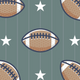 Pattern of footballs and stars in muted colors